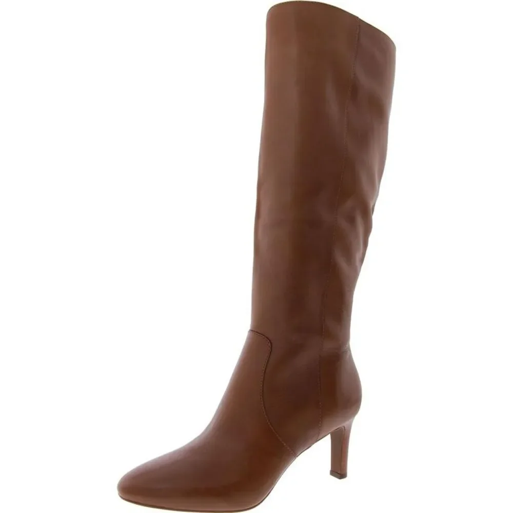 Lauren Ralph Lauren Womens Caelynn II Tan Leather Knee-High Boots Shoes NWT